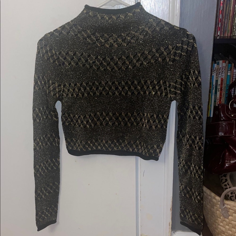 Urban Outfitters Sparkly Cropped Turtleneck